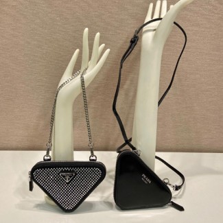 프라다 트라이앵글  미니 크로스백 1NR015 블랙