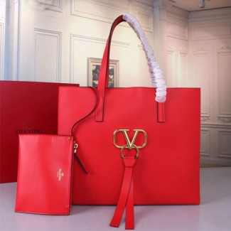 발렌티노 라지 사이즈 E/W VRING 쇼퍼백 RW0B0D90 레드
