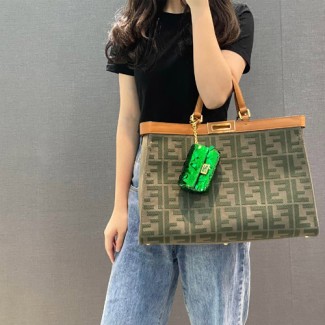 펜디 피카부 X-캔버스 토트백 6F1892 그린