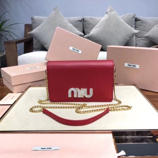 미우미우 가죽 숄더백 5BP004 레드