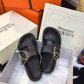 알렉산더 맥퀸 남여공용 신상 슬리퍼 586411-2 블랙