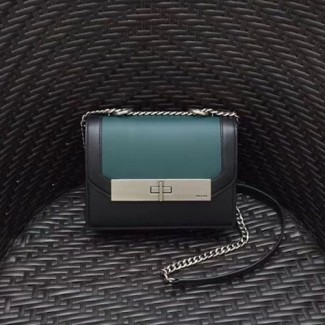 프라다 신상 가죽 숄더백 1BD156 블랙&청록색