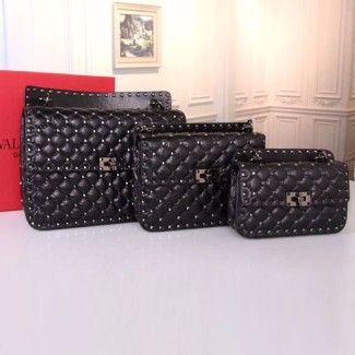 발렌티노 락스터드 스파이크 체인 백 QW1B0123 빈티지 블랙 메탈