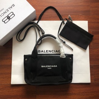 발렌시아가 스몰 사이즈 코튼 캔버스 339933 올블랙