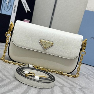 프라다 엠블럼 숄더 백 1BD356 화이트