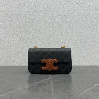 셀린느 가죽 퀴르 트리오페 체인 숄더백 199243 브라운