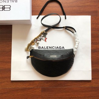 발렌시아가 슈비니어 벨트 백 XXS 565510 블랙