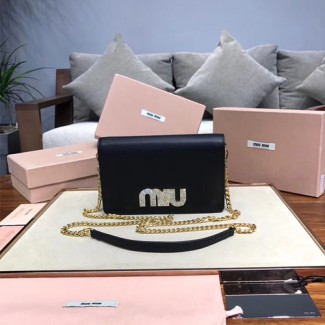 미우미우 가죽 숄더백 5BP004 블랙